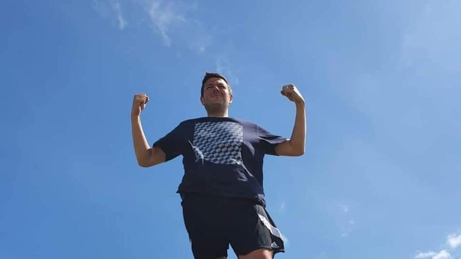 martin bryan celebrates his newfound fitness