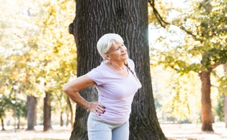 Lady holding hip