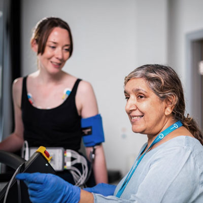 Healthcare professional assisting a patient
