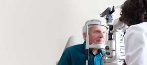 Patient getting an eye examination