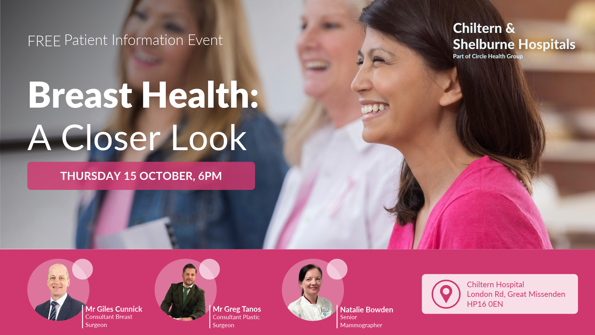 FREE Breast Health Event at Chiltern Hospital