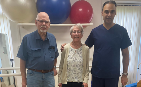 Jane Jackson with husband and Dr Aslam