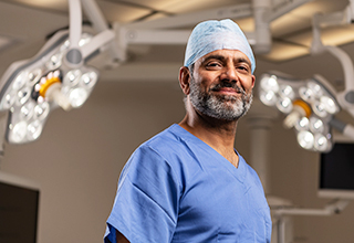 Male surgeon in an operating theatre