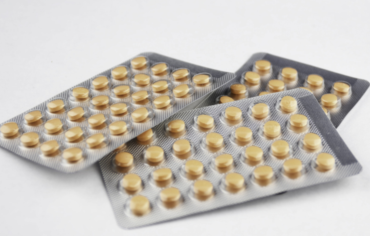 Blister packs of medication used in hormone therapy treatment