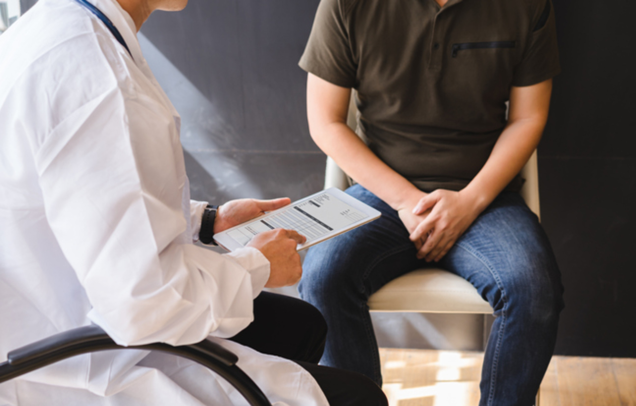 Doctor consulting with patient ahead of a prostatectomy procedure