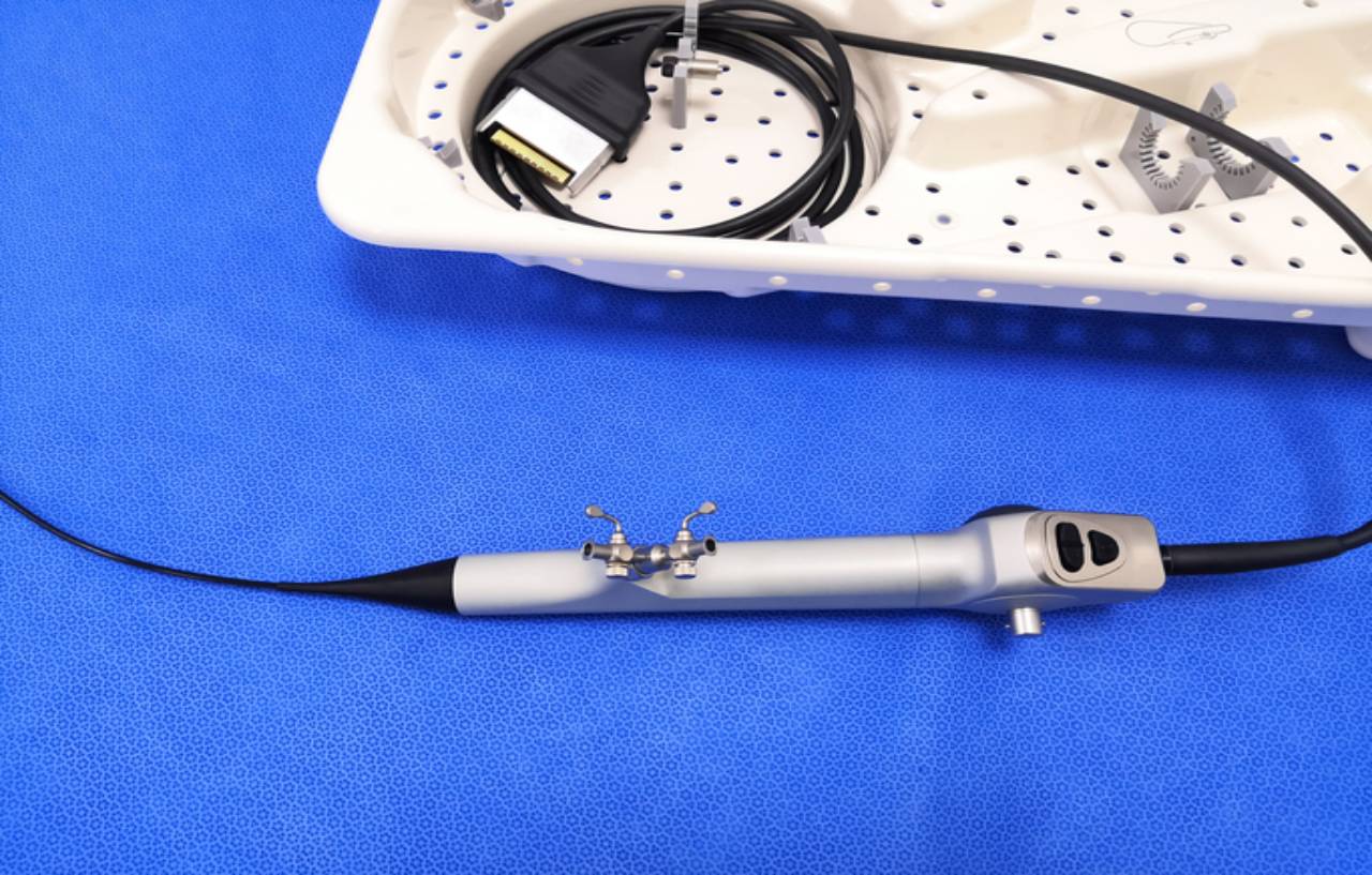 Closeup Image Of Flexible Ureteroscope On Table