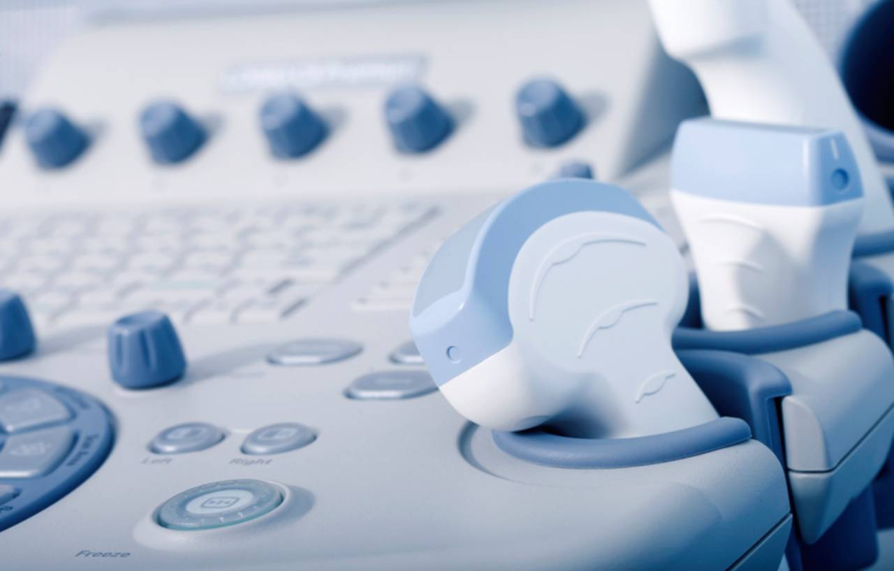Close up of a high-intensity focused ultrasound (HIFU) scanner