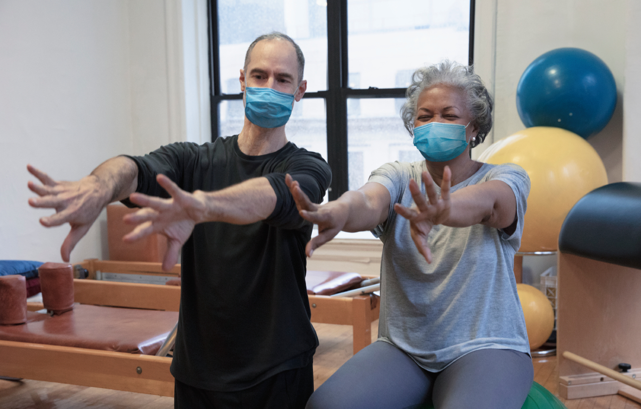 healthcare worker with elderly paitent