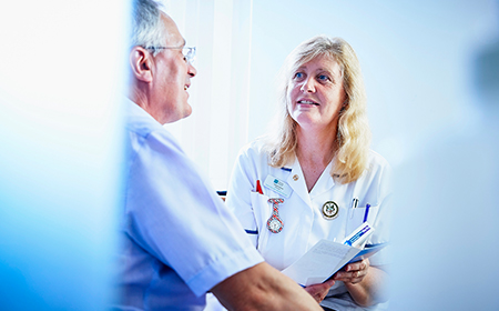 nurse and patient in consultation