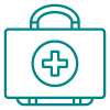 icon of briefcase with medical cross symbol on the front
